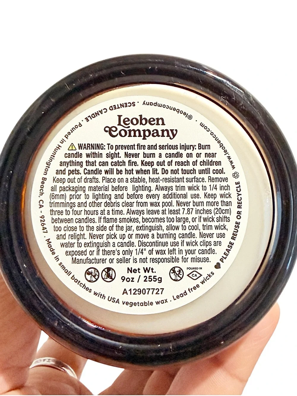Leoben Company Amber & Saffron Luxury Scented Candle - Brown
